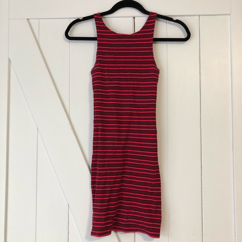 Topshop striped ribbed mini dress